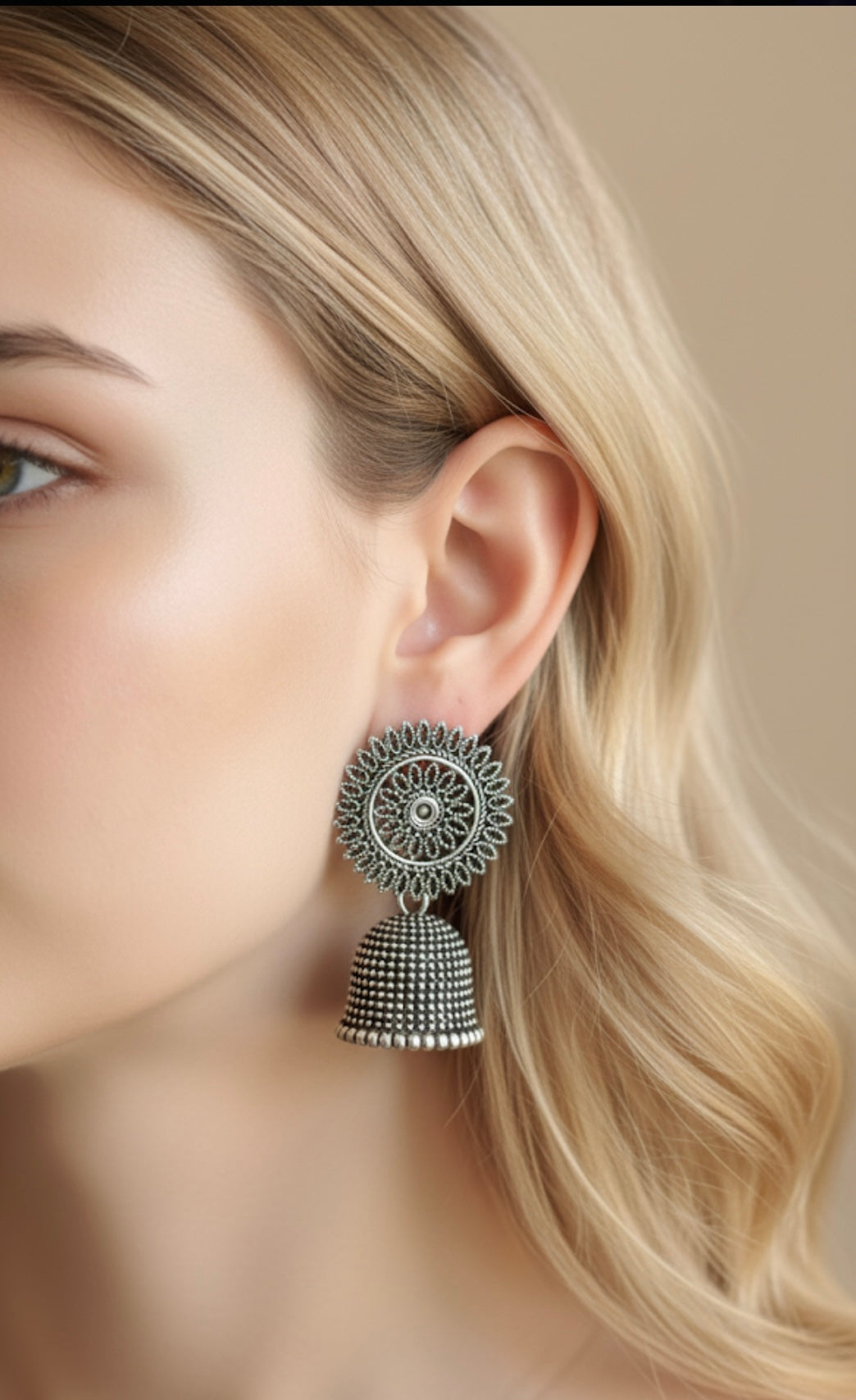 Small Silver Jhumkas